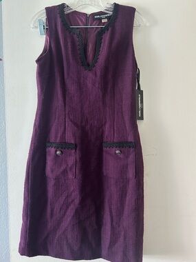 Karl Lagerfeld Plum Purple Sleeveless Shift Dress